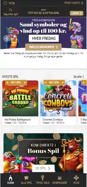 Tivoli Casinos officielle website vist i mobil browser